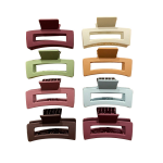 Bohemian Style Medium Square Hair Claw Clip Set - 8 Piece