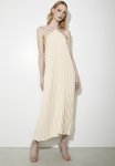 Pleated Trapeze Midi Dress - Neutral