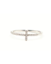 Nihla Silver Cubic Zirconia Side Cross Ring