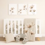 Floral Cot Bedding Set Floral Beige Elegant