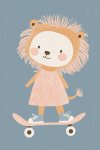 Lion Skateboarding Canvas Print - 600MM X 600MM