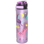 ION8 Leak-proof Slim Water Bottle 500ML 17OZ Pink Unicorn - Bpa-free Odor Resistant Recyclon Polymer With One-touch Flip Lid Car