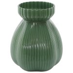 Ribbed Green Tinted Vase 20CM