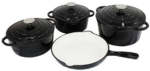 Totally 7 Piece Black Cast Iron Cookware Set