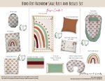 Cot Duvet Bedding Boho Dot Rainbow Sage Rust And Beiges Set