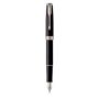 Sonnet Medium Nib Fountain Pen Black With Chrome Trim Black Ink - Presented In A Gift Box