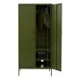 Steel Swing Door Twinny Wardrobe Storage Cabinet - Olive Green