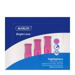 Marlin Bright Liners Highlighter 10'S Pink Pack Of 6