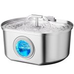 Cat Water Fountain Stainless Steel - Pet Drinking Fountain For Cats Indoor - 3.2L 108OZ Automatic Water Dispenser With Watering