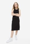 Ribbed Jersey Dress - Black