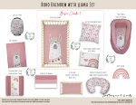 Cot Duvet Bedding Boho Rainbow With Llama Set