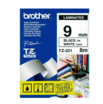 Brother 9MM Black On White Laminated Tape