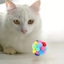 1PC Colorful Plush Bell Ball Cat Toy Fun Scratch-resistant Plush Ball Cat Self-entertainment Ball Cat Toy