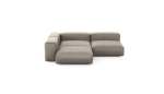 Three Module Corner Sofa - Velvet - Stone - 220CM X 220CM