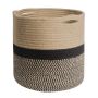 30CM Cotton Rope Woven Storage Basket Beige Black