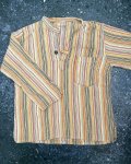 Beige Striped Collared Shirt X Large