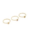 Goldair Gold Plated Stainless Steel Dainty Cubic Zirconia Circle Rings 3-PACK - M l