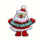 Festive Santa Claus Embroidered Patch - Diy Iron-on sew-on Applique For Jeans Jackets Hats & Bags Available In White Red Green N