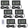 6 Pack Digital Thermometer Wired For Car Greenhouse Indicator