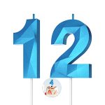 Number Birthday Candles 12 Candle Blue 3D Diamond Shape Number Happy Birthday Cake Candles For Birthday Party Wedding Decoration