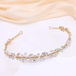 Oriamour Crystal Wedding Headbands For Brides Rhinestone Slim Bridal Headpieces For Women Handmade Hair Bands For Girls Gold