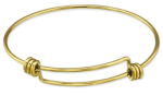 C1225-C31632 - Gold Stainless Steel Adjustable Charm Bangle For Split Ring Charms
