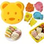 5PCS Plastic Sandwich Cutters MINI Cartoon Bear Squirrel Sea Dog Bread Knife Bento Lunch Baking Mold Assorted Colors Animal Themed Kitchen Tool For Kids