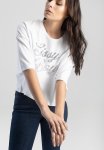 Sissy Boy Double Glam: Boxy Oversized Bling Logo Top - White