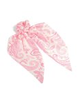 Pink Boho Pattern Fabric Scarf Scrunchie