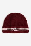 GIRLS Stripe Beanie - 54CM Burgundy