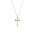 Icom Two-tone Stainless Steel Cross Pendant