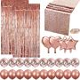 Rose Gold Balloons Table Runner Party Pack - Happy Birthday Set - 31 Pieces