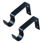 Finishing Touches Curtain Wall Brackets 2-PACK Black 28MM