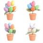 Foam Easter Eggs Potted Plant Painted Egg Bunny Ornaments