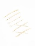 Goldair Gold Pave & Single Diamante Slides 6-PACK