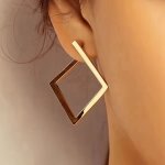 Elegant Geometric Square Stud Earrings Minimalist Style Jewelry Accessory For Women