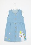 PoP Candy Applique Buttoned Down Dress - Blue