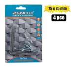Corner-bracket Stl 75X75MM+SCR 4PCE Marketplace Brits Bros