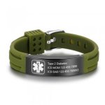 CBA102623 - Personalized Medical Alert Bracelet Stainless Steel & Silicone Strap