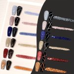 1PC 8 Colors 5ML 0.17OZ Reflective Glitter Gel Nail Art Paint High-density Metallic Line Gels With Dual Light Effect Sparkle Edg