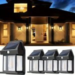 2PCS/4PCS Solar Wall Lights Outdoor Dusk To Dawn Motion Sensor Lights Motion Sensor Solar Porch Lights With 3 Modes For Patio Ga