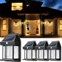 2PCS/4PCS Solar Wall Lights Outdoor Dusk To Dawn Motion Sensor Lights Motion Sensor Solar Porch Lights With 3 Modes For Patio Garage Shed Street