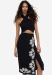 Cropped Halterneck Top - Black
