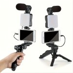5 In 1 Mobile Phone Stand Stabilizer With LED Fill Light Suitable For Handheld Selfie Outdoor Activities Interviews Day And Nigh