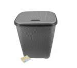 Smte Two Tone Reed Weave Laundry Basket With Hinge Lid & Smte Pegs Grey With Keychain