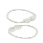 Smte Magnetic Curtain Holder Strap Decorative Accessories 2 Piece White With Keychain
