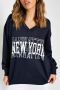 Ladies - Navy V Neck New York Graphic Sweatshirt