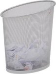Round Wastebasket - Metallic Grey