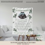 Fleece Blanket Leaf Pattern Ultrasound English Sonar