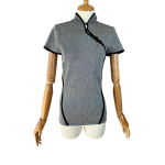 Y2K Glittery Oriental Style Top - S